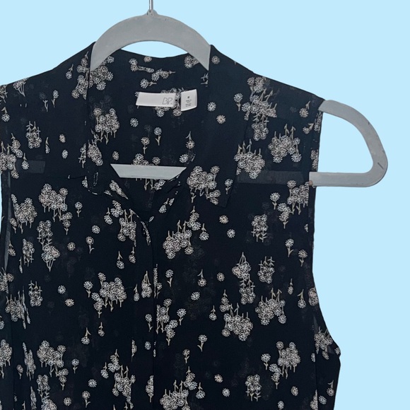 BP Sleeveless button down long sheer collared duster Sz S Black - Picture 5 of 6